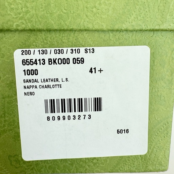 Gucci Nappa Charlotte Black Leather Baby Horsebit open toe Sandals EU 41.5 - Picture 8 of 8